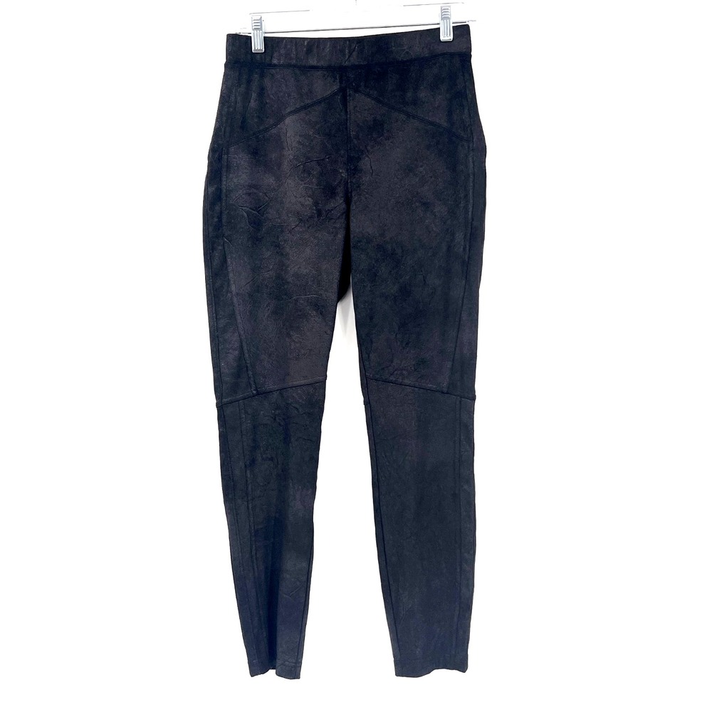 FREE PEOPLE Women's Size Small Black Vegan Faux Suede Pull-On 27" Leggings Pants